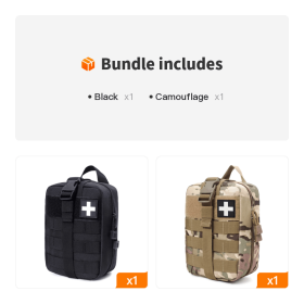 First Aid Kit Accessories Waist Bag - Black+Camouflage