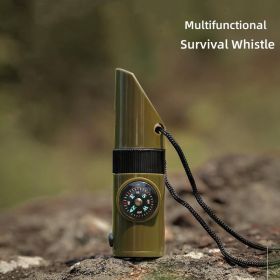 Multifunctional Compass; Whistle; Thermometer- Army Green