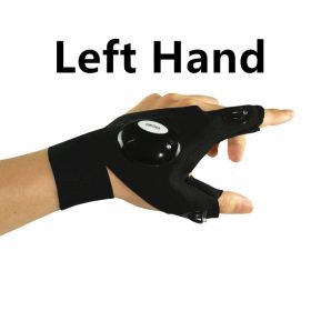 Fingerless Gloves LED Flashlight- Left Hand - One Size