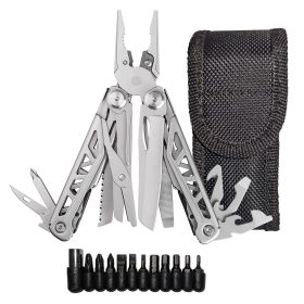 Heavy Duty Multitool, Stainless Steel Frame; 18 Locking Tools