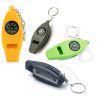 4-1 Survival Whistle With Compass Thermometer Magnifier- Green