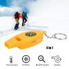 4-1 Survival Whistle With Compass Thermometer Magnifier- Green