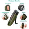 2 Packs Hand Crank Solar Powered Flashlight 3 LED- Green