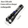 Chargeable Light Handheld Flashlight- Black
