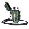 1pc Waterproof Windproof Lighter; Rechargeable - Black
