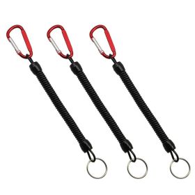 Climbing Button Carabiner Spring Rope (Color: Red three loading)